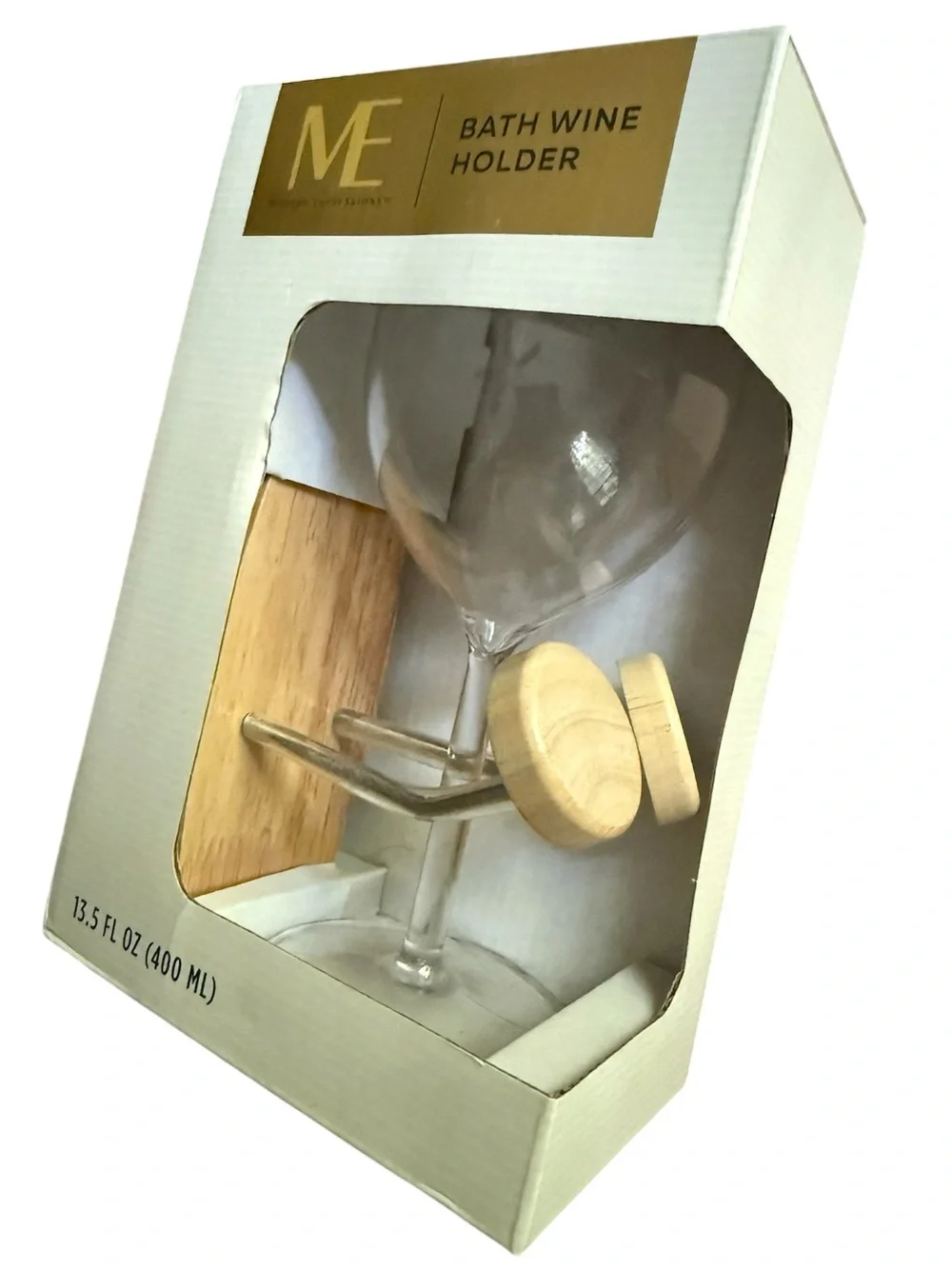 Expressions Bath Wine Holder with Light Wood Accents